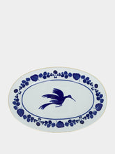 La DoubleJ Blue Wildbird Oval Platter in Porcelain