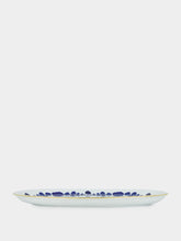 La DoubleJ Blue Wildbird Oval Platter in Porcelain
