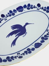La DoubleJ Blue Wildbird Oval Platter in Porcelain