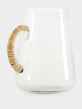 Madam Stoltz Glass Jug with Bamboo Handle
