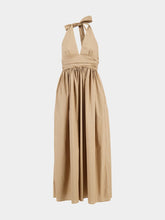 Matteau Stone Organic Cotton Plunge Halter Dress