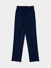 Tom Ford Prussian Blue Wool Pleated Trousers