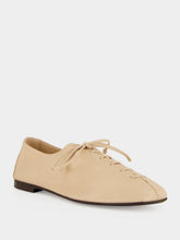 HEREU Beige Plegada Lace-Up Leather Shoes