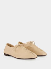 HEREU Beige Plegada Lace-Up Leather Shoes