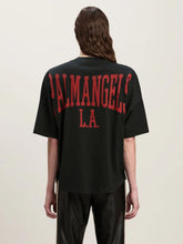 Palm Angels Black College T-Shirt with Logo Print