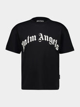 Palm Angels Black Curved Logo T-Shirt