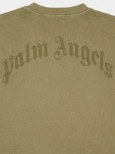 Palm Angels Army Green Loose Fit T-Shirt with Back Logo