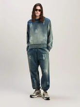 Palm Angels Blue Logo Washed Sweatshirt