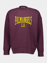 Palm Angels Plum and Yellow College Sweatshirt
