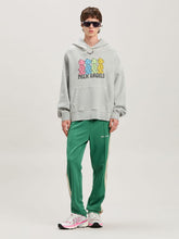 Palm Angels Grey Hooded Sweatshirt with Crossroads Bears Print