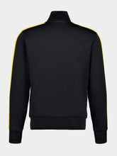 Palm Angels Black and Yellow Track Jacket with Logo Embroidery