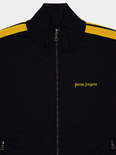 Palm Angels Black and Yellow Track Jacket with Logo Embroidery