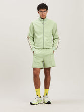 Palm Angels Sage Green Zipped Track Jacket with Logo Embroidery
