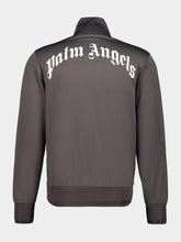 Palm Angels Dark Grey Track Jacket with Back Curved Logo