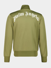Palm Angels Army Green Track Jacket with Back Curved Logo