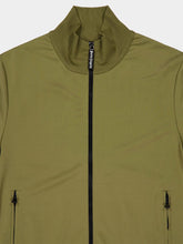 Palm Angels Army Green Track Jacket with Back Curved Logo