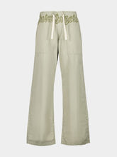 Palm Angels Beige Logo Waist Drawstring Trousers