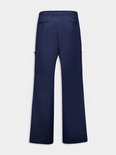 Palm Angels Navy Blue Monogram Loose-Fit Utility Pants