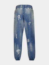 Palm Angels Blue Logo Washed Sweatpants
