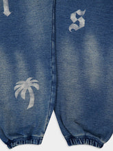 Palm Angels Blue Logo Washed Sweatpants