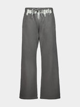 Palm Angels Dark Grey Cotton Logo Waist Sweatpants