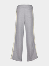 Palm Angels Grey Casual Fit Sweatpants with Curved Logo