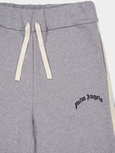 Palm Angels Grey Casual Fit Sweatpants with Curved Logo