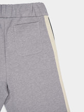 Palm Angels Grey Casual Fit Sweatpants with Curved Logo