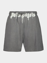 Palm Angels Dark Grey Cotton Logo Waist Sweatshorts