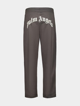 Palm Angels Dark Grey Track Pants with Back Curved Logo