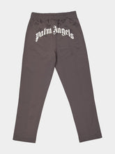 Palm Angels Dark Grey Track Pants with Back Curved Logo