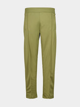 Palm Angels Army Green Track Pants with Back Curved Logo