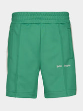 Palm Angels Forest Green Track Shorts with Logo