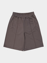 Palm Angels Dark Grey Track Shorts with Back Curved Logo