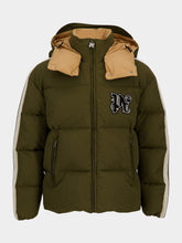 Palm Angels Military Green Monogram Down Jacket