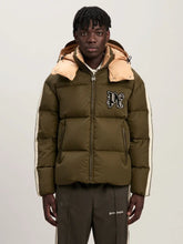 Palm Angels Military Green Monogram Down Jacket