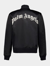 Palm Angels Curved Logo Leather Bomber Jacket
