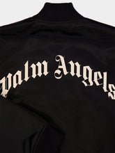 Palm Angels Curved Logo Leather Bomber Jacket