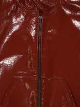 Palm Angels Brick Red Vinyl Leather Bomber Jacket