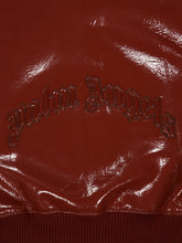 Palm Angels Brick Red Vinyl Leather Bomber Jacket