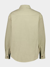 Palm Angels Beige Button-Up Shirt Jacket with Neck Logo