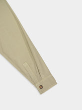 Palm Angels Beige Button-Up Shirt Jacket with Neck Logo