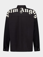 Palm Angels Black Logo Printed Cotton Shirt
