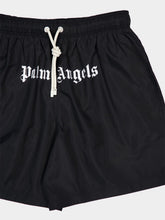 Palm Angels Black Logo-Print Swim Shorts