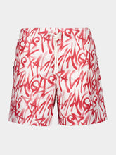 Palm Angels Red Graffiti Swim Shorts