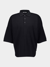 Palm Angels Black College Graphic Polo Shirt