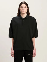 Palm Angels Black College Graphic Polo Shirt