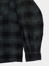 Palm Angels Military Green Curved Logo Check Shirt