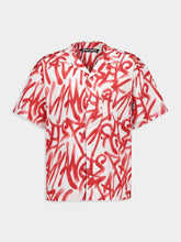 Palm Angels Red Graffiti Bowling Shirt