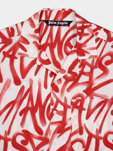 Palm Angels Red Graffiti Bowling Shirt